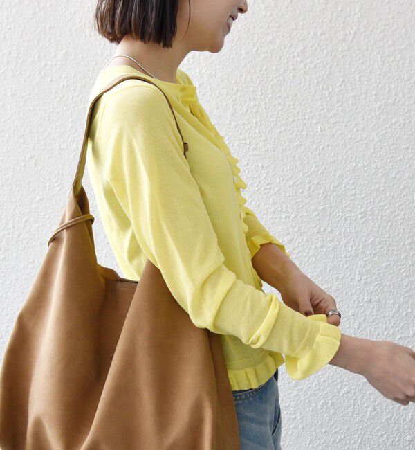 SHIPS any「SHIPS any:〈手洗い可能〉コットン ミックス シアー フリル カーディガン」|カーディガン|