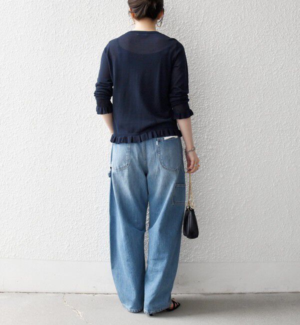 SHIPS any「SHIPS any:〈手洗い可能〉コットン ミックス シアー フリル カーディガン」|カーディガン|