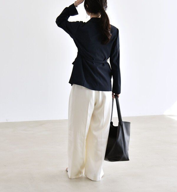 quaranciel「quaranciel:〈手洗い可能〉リングベルト ライト テーラード ジャケット」|テーラードジャケット|