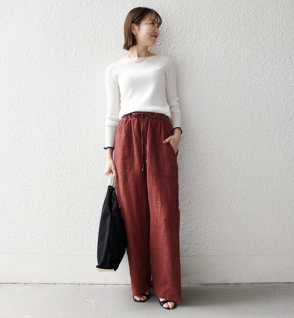 SHIPS any「SHIPS any:〈洗濯機可能〉リネン イージー ベイカー パンツ」|その他|