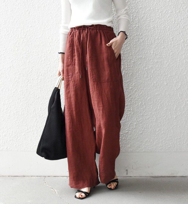 SHIPS any「SHIPS any:〈洗濯機可能〉リネン イージー ベイカー パンツ」|その他|