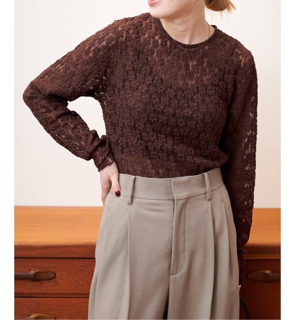 OUTDOOR PRODUCTS Usual Things「フラワーストレッチカットレースプルオーバー」|Tシャツ・カットソー|