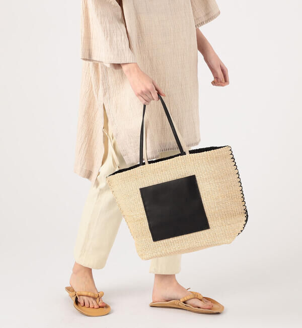 TOMORROWLAND GOODS「a-jolie アバカコンビ トートバッグ」|かごバッグ|