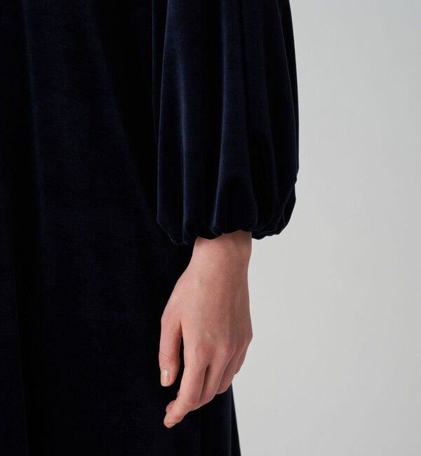 Ballsey「ストレッチベロア ボリュームスリーブワンピース」|ワンピース|