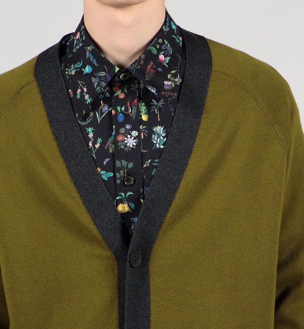 CABaN「CABaN コットンカシミヤ バイカラーVネックカーディガン」|カーディガン|