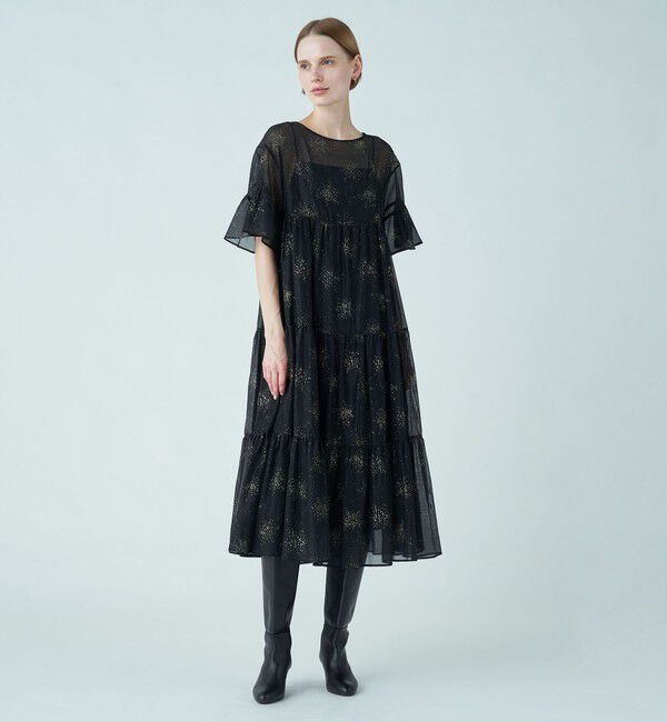 Ballsey「グリッタープリント フリルワンピース」|ドレス|