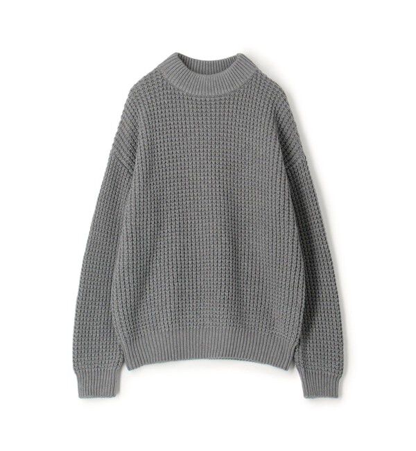 CABaN「CABaN コットンカシミヤワッフル モックネックプルオーバー」|ニット・セーター|15 グレー