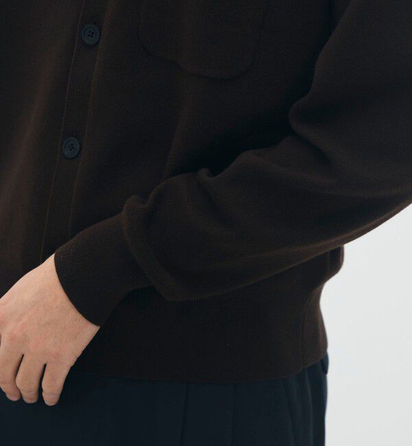 CABaN「CABaN コットンカシミヤ ポケットクルーネックカーディガン」|ニット・セーター|