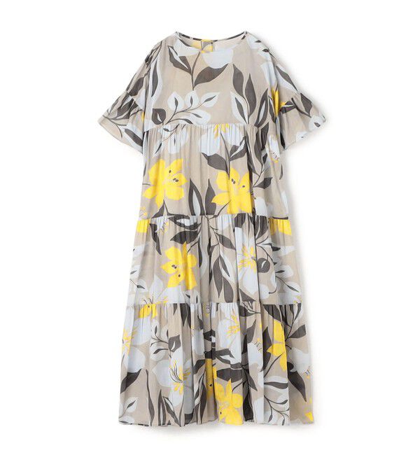 Ballsey「ベルフラワープリント ティアードワンピース」|ワンピース|14 ライトグレー系