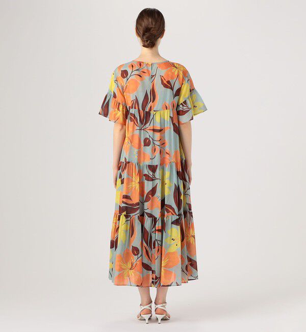 Ballsey「ベルフラワープリント ティアードワンピース」|ワンピース|