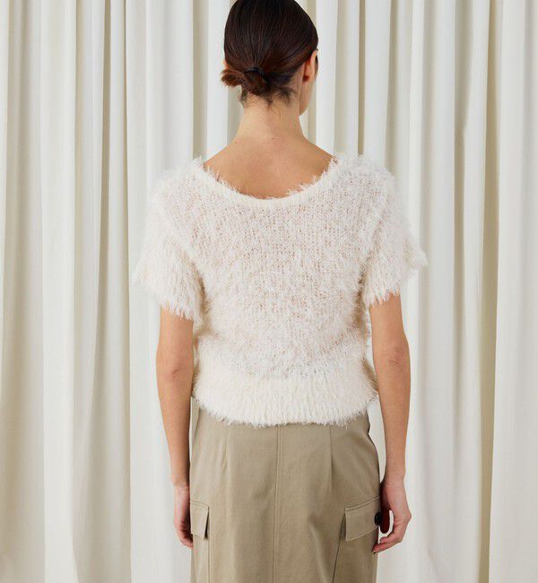 DES PRES「フラッフィーコットン フロンタブルプルオーバー」|ニット・セーター|