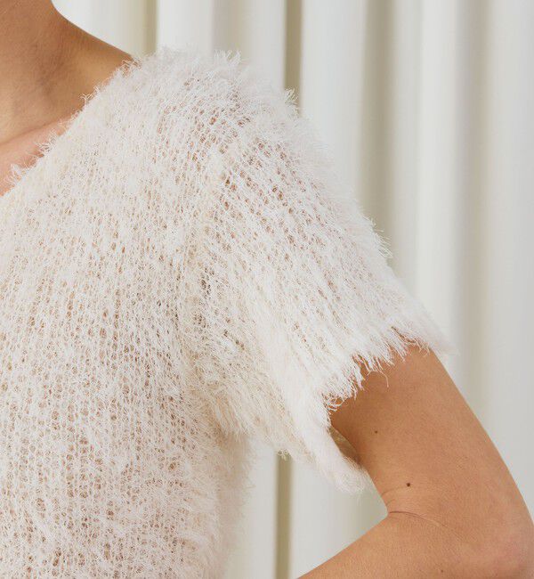 DES PRES「フラッフィーコットン フロンタブルプルオーバー」|ニット・セーター|