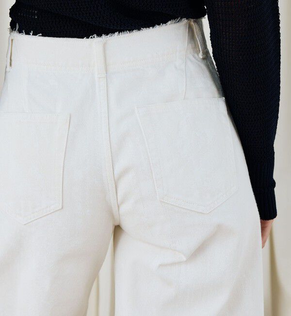 DES PRES「ペインティングホワイトデニム ラウンドパンツ」|デニム|