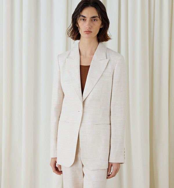 DES PRES「リネンツイル ピークドラペルジャケット」|テーラードジャケット|