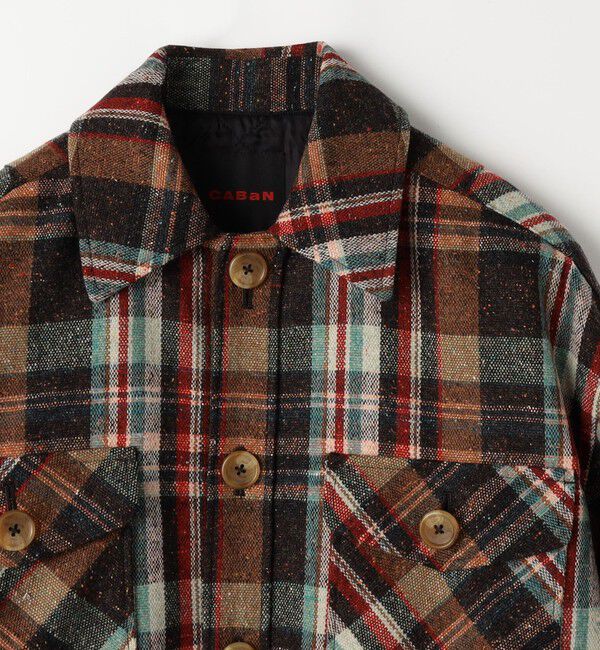 CABaN「ネップウール チェックCPOブルゾン」|ブルゾン・スタジャン|