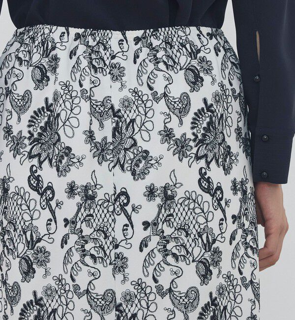 DES PRES「マリンレースエンブロイダリー エラスティックスカート」|タイト|
