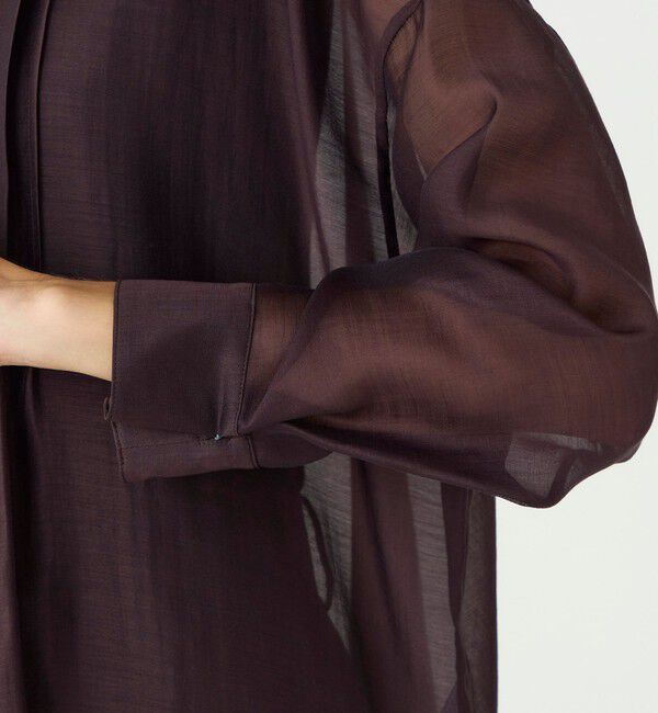 Ballsey「セルロースポリエステルオーガンジー ランダムタックブラウス」|シャツ・ブラウス|