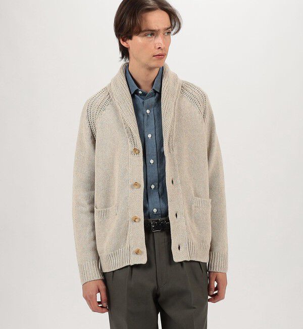TOMORROWLAND MENS「リネンコットン ショールカラー ニットカーディガン」|カーディガン|