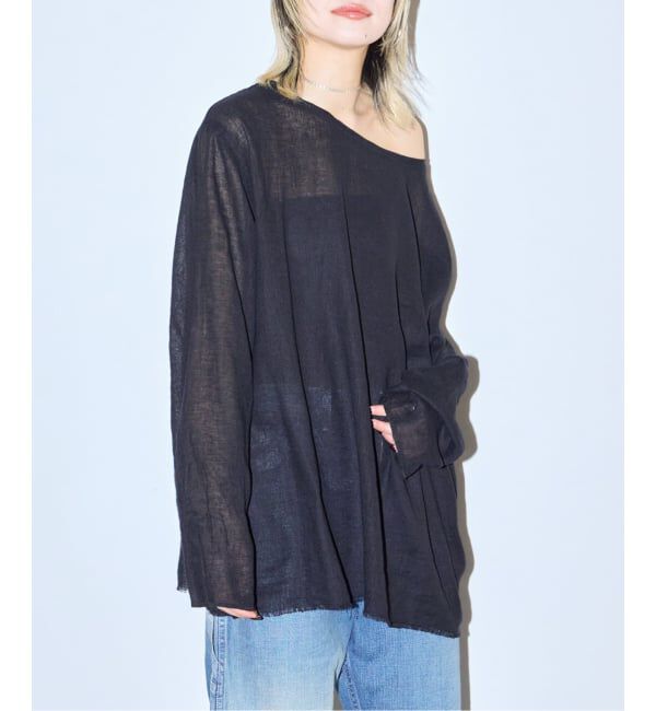  「《追加予約2》ASA/C BIO WASH PULLOVER：ブラウス」|Tシャツ・カットソー|ブラック