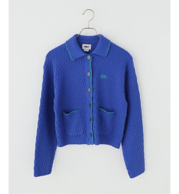 JOINT WORKS「OBEY / オベイ AMELIE BUTTON DOWN SWEATER」|ニット・セーター|ブルー A