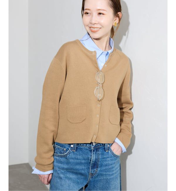 SLOBE IENA「《セットアップ対応可》コットンダブルフェイスカーディガン」|カーディガン|