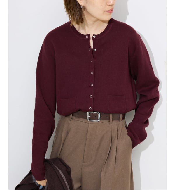 SLOBE IENA「《セットアップ対応可》コットンダブルフェイスカーディガン」|カーディガン|