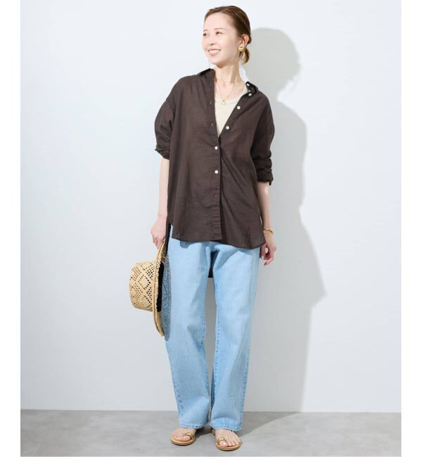 SLOBE IENA「《追加》リネンコットンレギュラーシャツ」|シャツ・ブラウス|