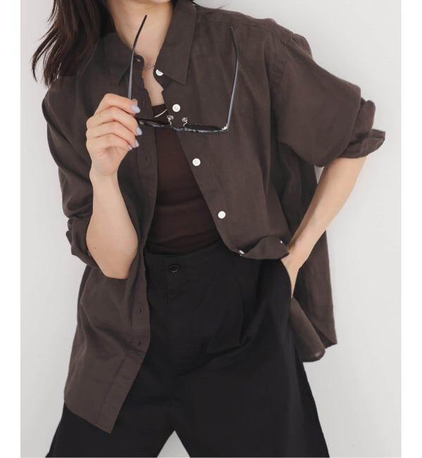 SLOBE IENA「《追加》リネンコットンレギュラーシャツ」|シャツ・ブラウス|