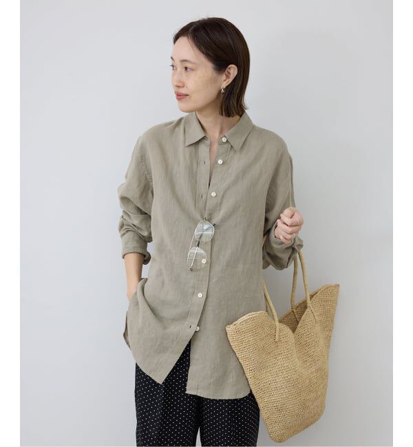 SLOBE IENA「《追加》リネンコットンレギュラーシャツ」|シャツ・ブラウス|