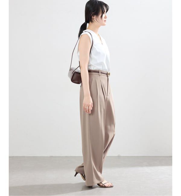 IENA「《追加》ウォッシャブル ジョーゼットスラックス」|スラックス|