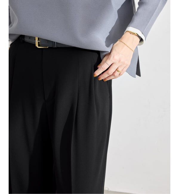 IENA「《追加》ウォッシャブル ジョーゼットスラックス」|スラックス|