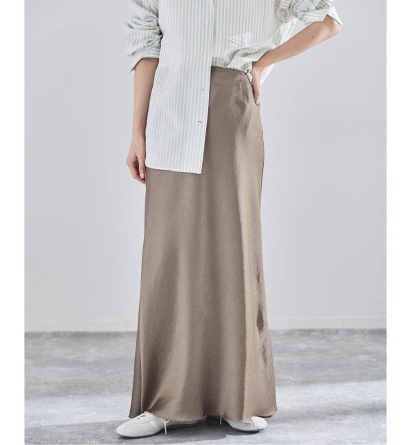 IENA「《追加17》ダブルサテンスカート」|スカート|