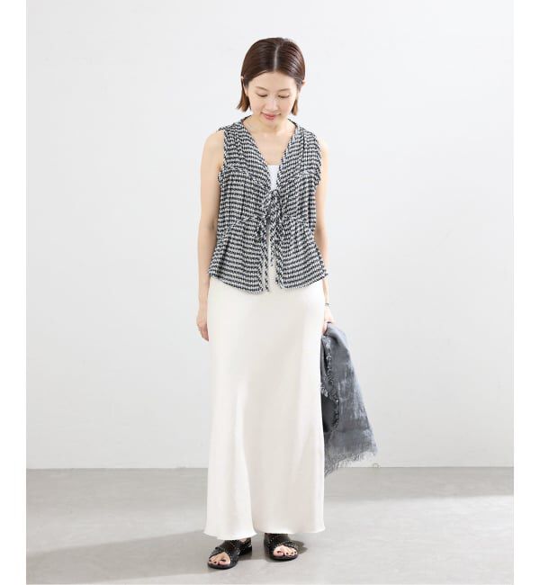 IENA「《追加17》ダブルサテンスカート」|スカート|