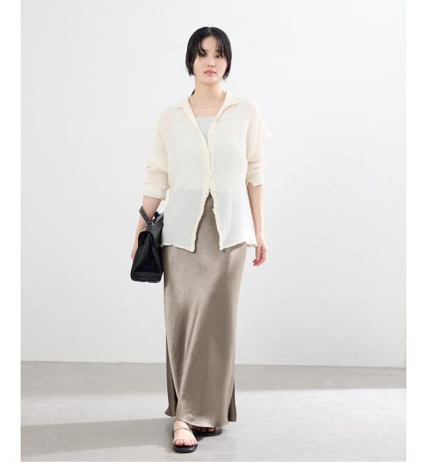 IENA「《追加17》ダブルサテンスカート」|スカート|