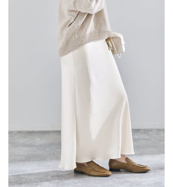 IENA「《追加17》ダブルサテンスカート」|スカート|