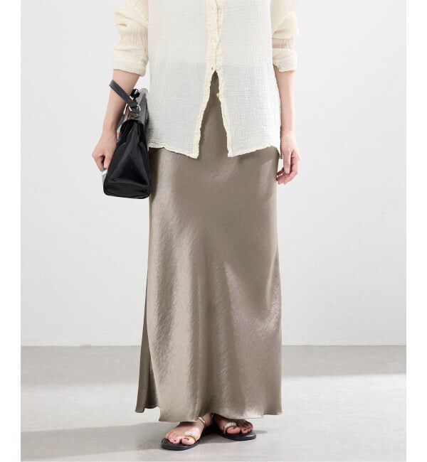 IENA「《追加17》ダブルサテンスカート」|スカート|