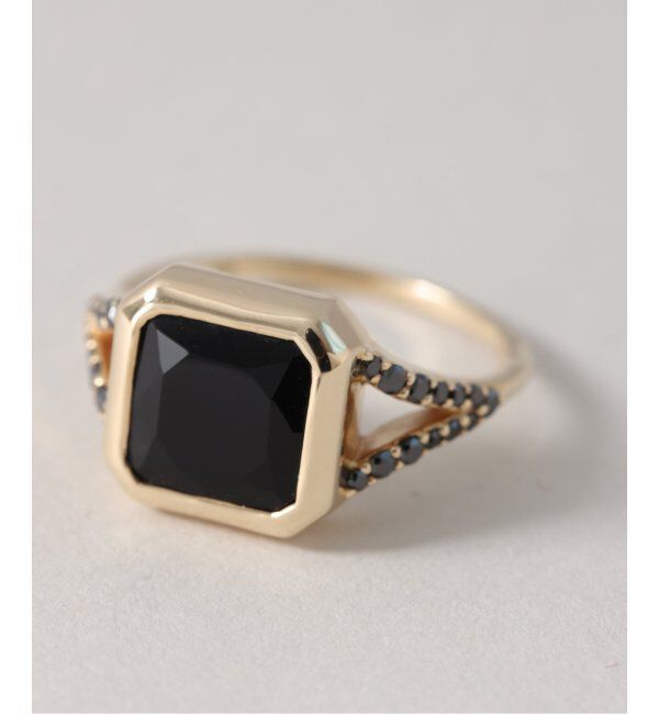 Lilas by Spick&Span「オニキス8角2ラインブラックダイヤリング K10」|リング|