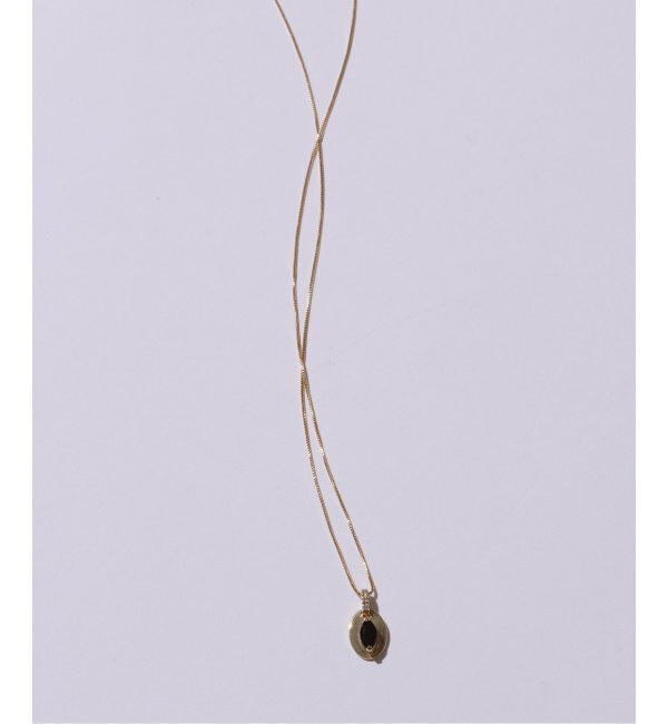 Lilas by Spick&Span「メレダイヤバチカンオニキス50cmネックレス K10」|ネックレス|ゴールド