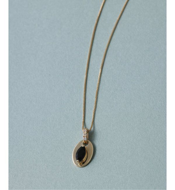 Lilas by Spick&Span「メレダイヤバチカンオニキス50cmネックレス K10」|ネックレス|