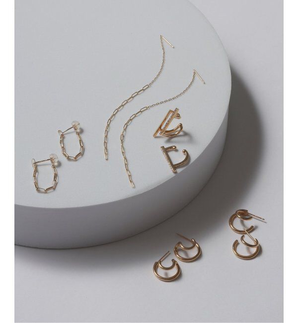 Lilas by Spick&Span「ダイヤダブルバーイヤーカフ K10(片耳)」|イヤーカフ|