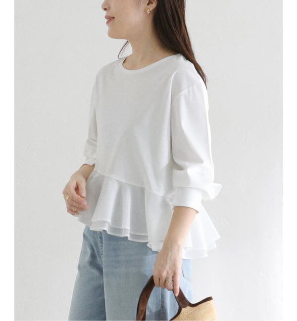  「【洗える】アシメペプラムカットソー」|Tシャツ・カットソー|ホワイト