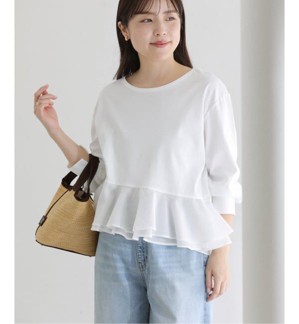  「【洗える】アシメペプラムカットソー」|Tシャツ・カットソー|