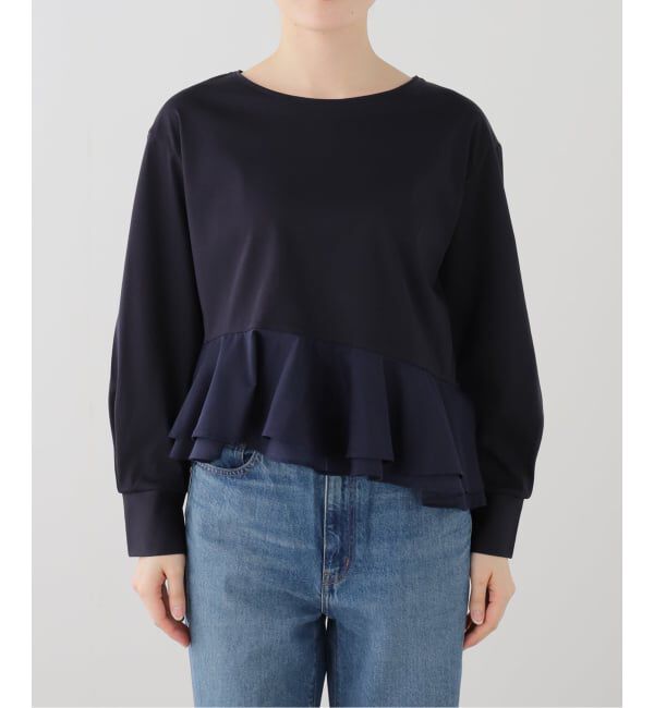  「【洗える】アシメペプラムカットソー」|Tシャツ・カットソー|