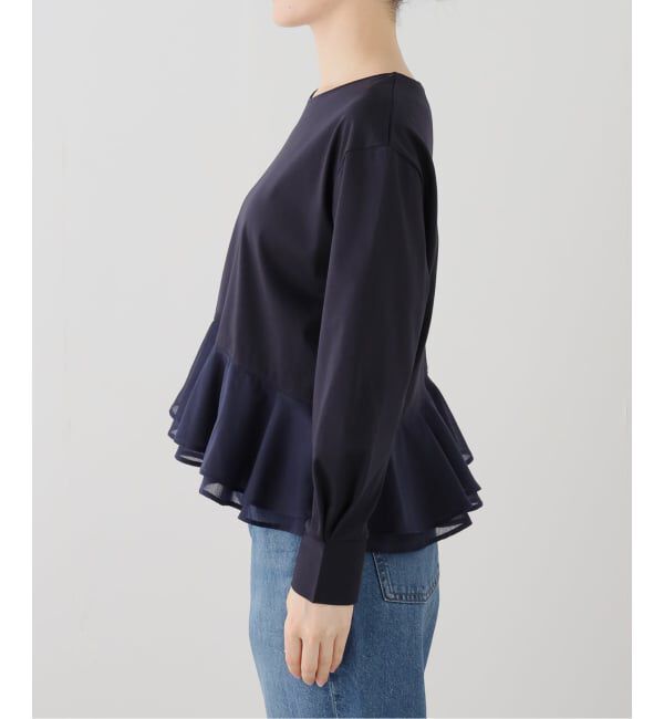  「【洗える】アシメペプラムカットソー」|Tシャツ・カットソー|