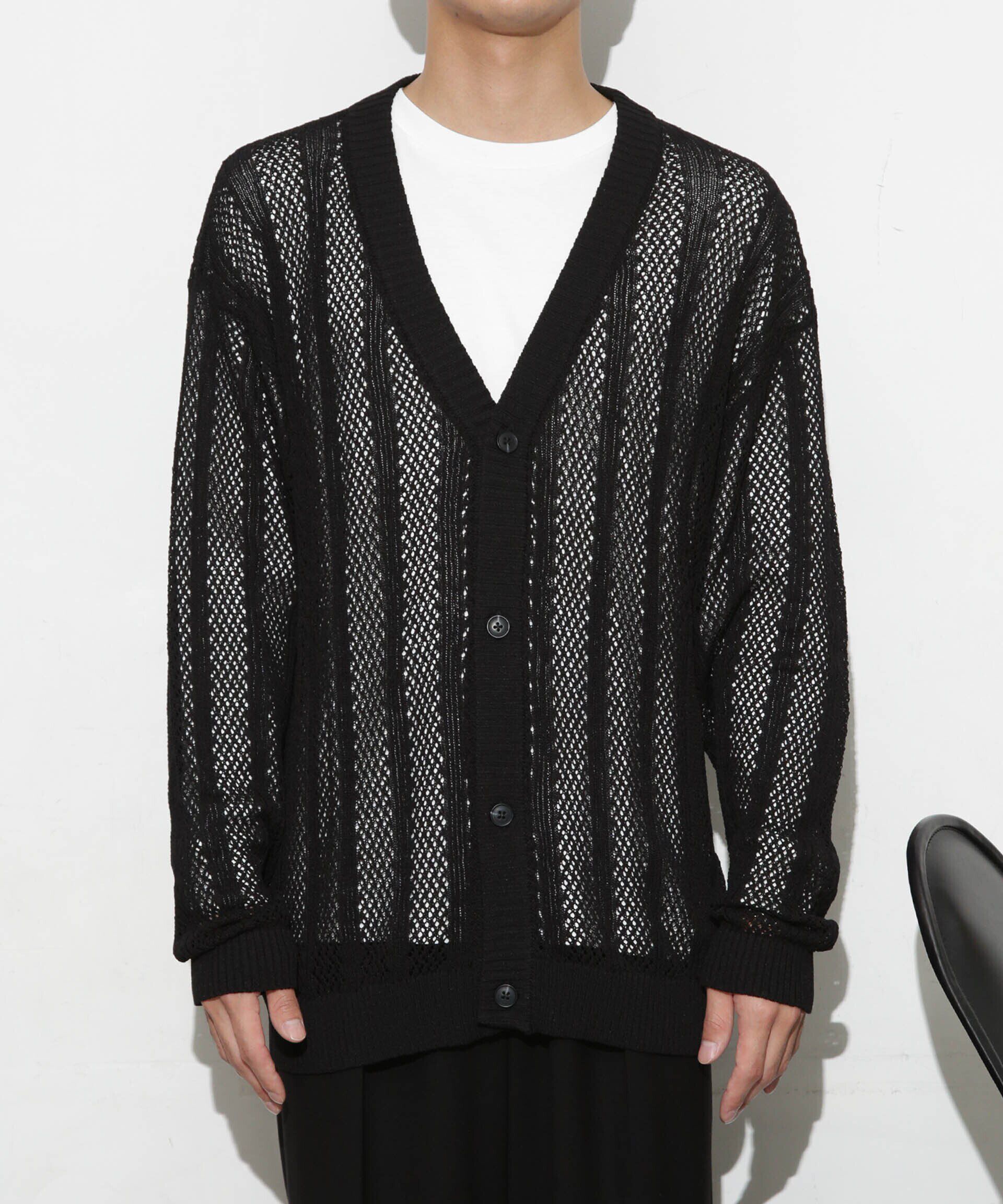 nano･universe「透かし編みワイドカーディガン」|ニット・セーター|