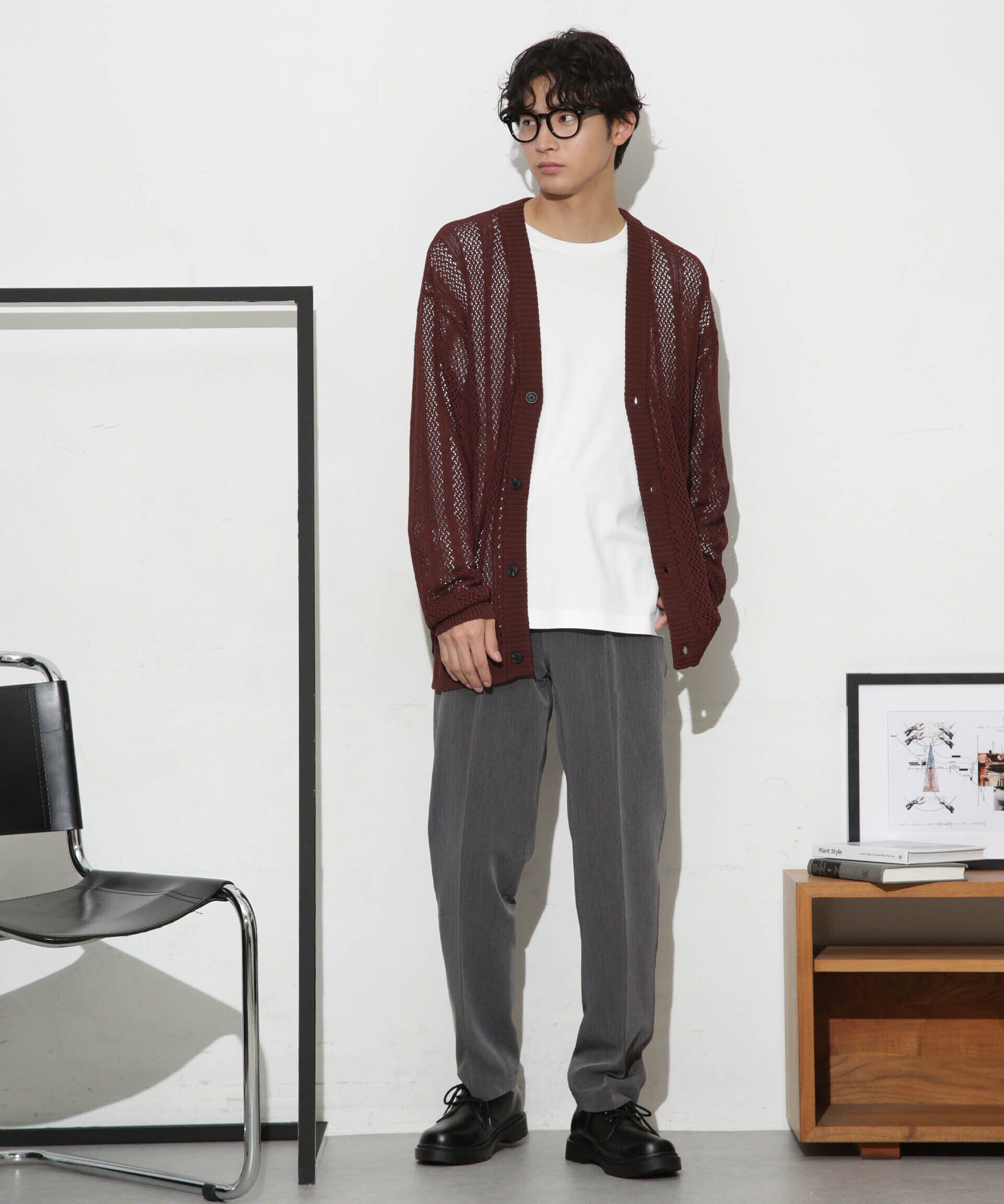 nano･universe「透かし編みワイドカーディガン」|ニット・セーター|