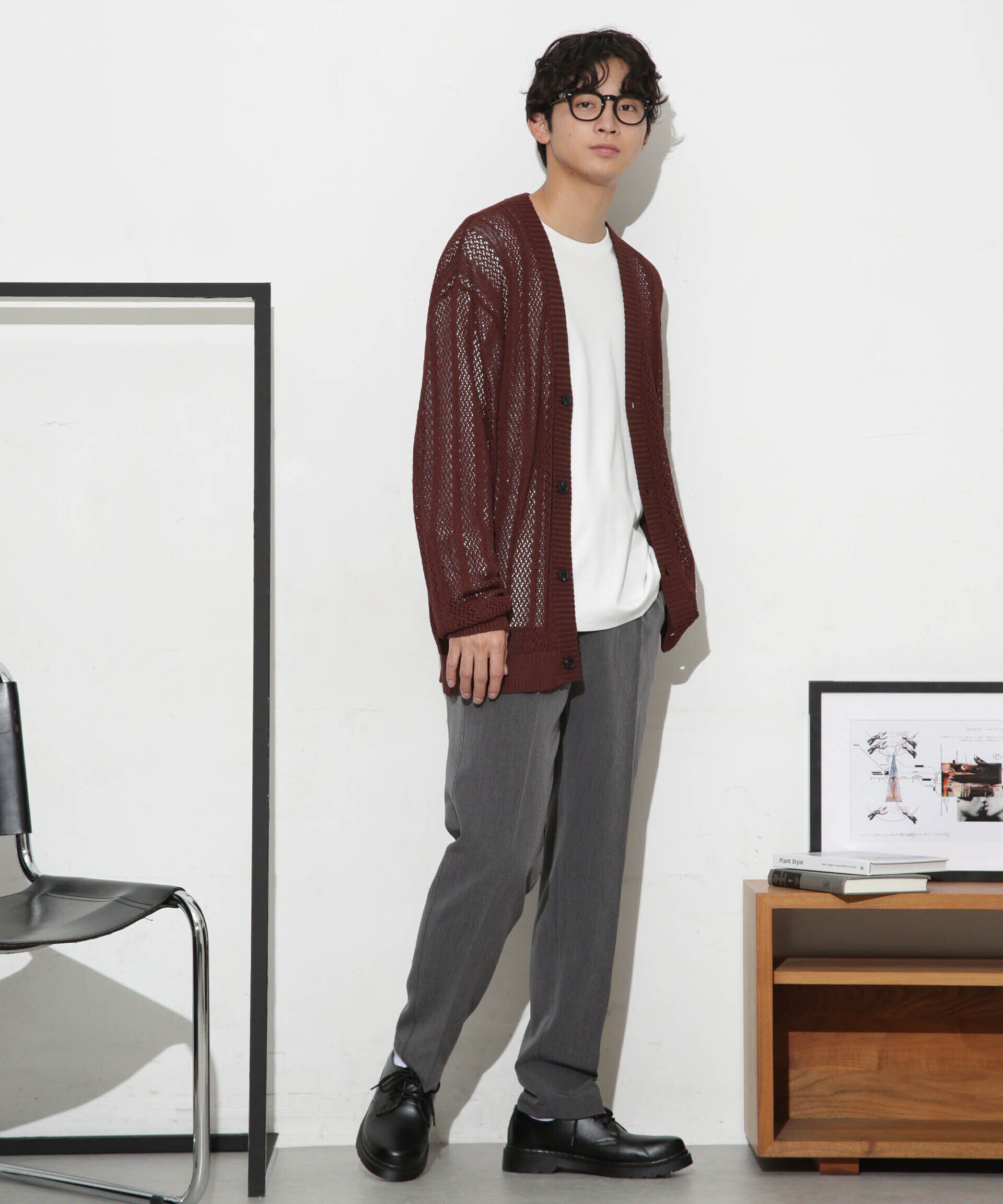 nano･universe「透かし編みワイドカーディガン」|ニット・セーター|