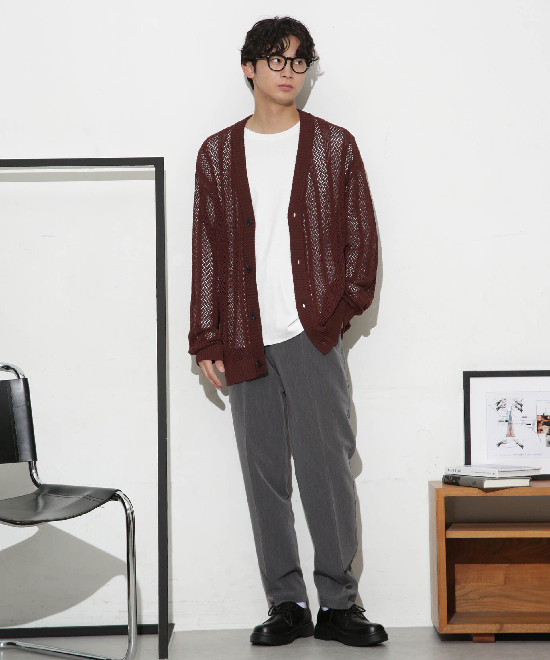 nano･universe「透かし編みワイドカーディガン」|ニット・セーター|