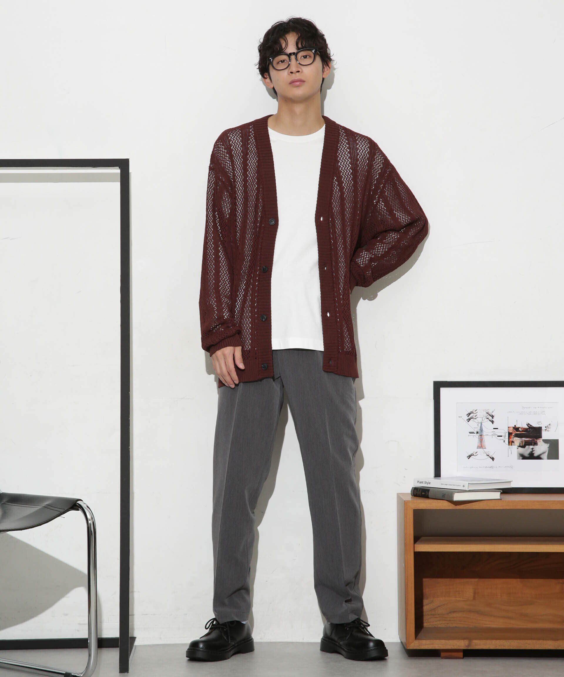 nano･universe「透かし編みワイドカーディガン」|ニット・セーター|