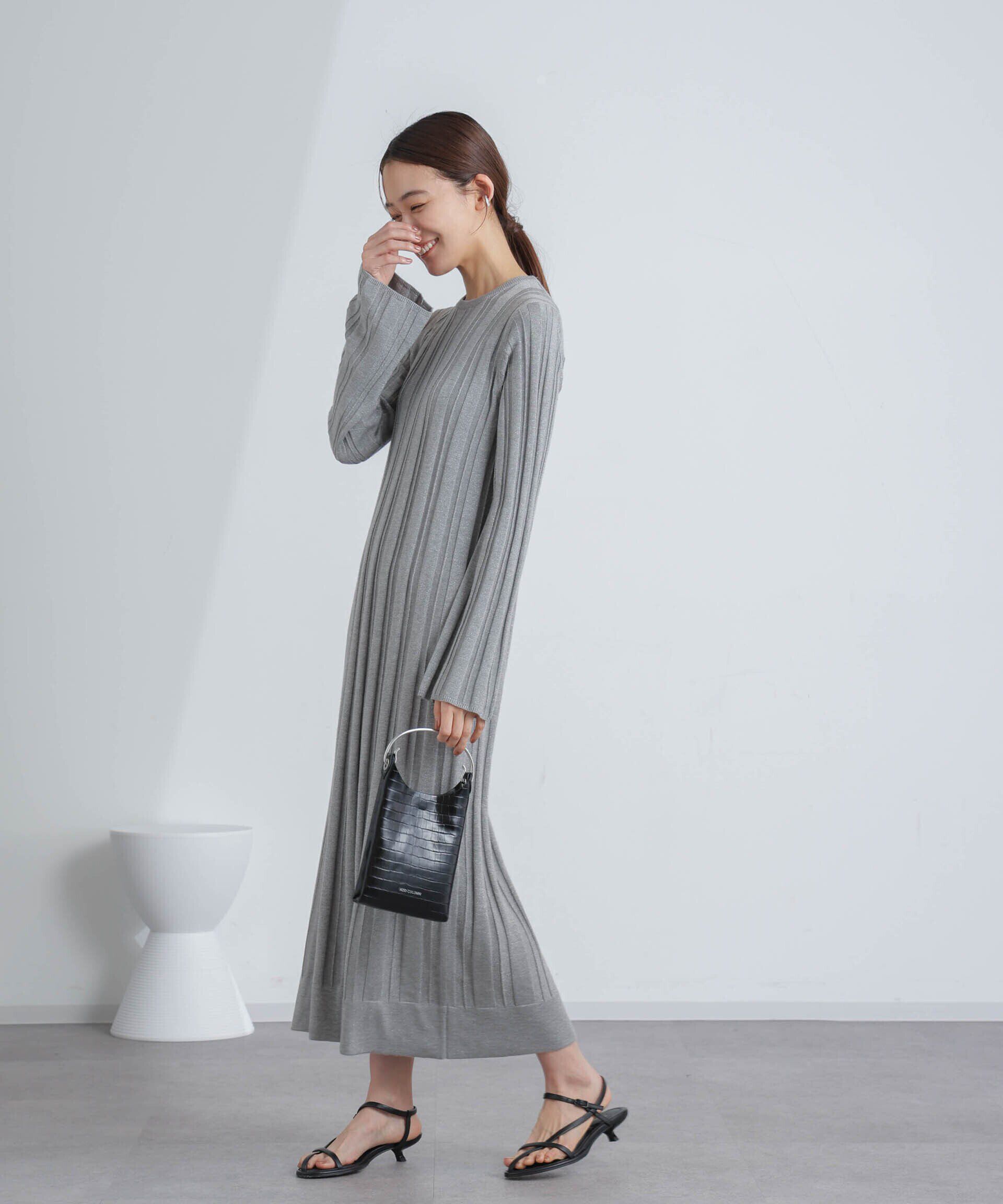 nano･universe「ワイドリブラメニットワンピース」|ワンピース|